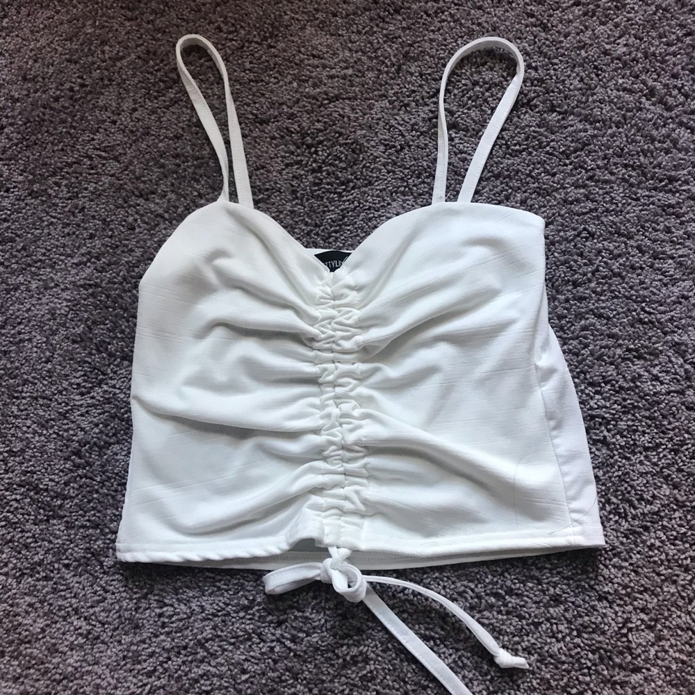 pretty little thing cinced white top